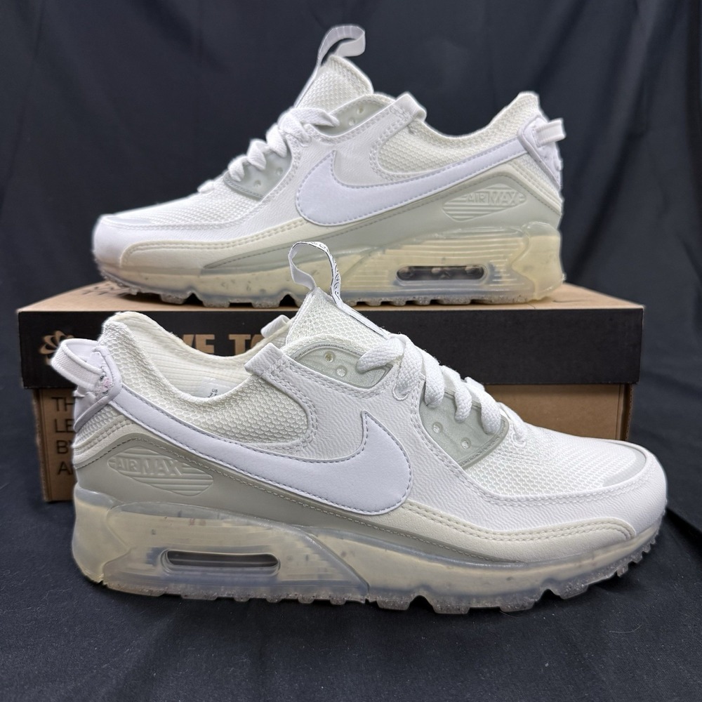 Size 7.5 Nike Air Max 90 Terrascape Mens "Triple White" DQ3987-101 Womens 9